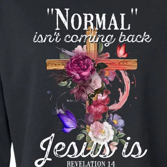 Normal Isnt Coming Back But Jesus Is Revelation 14 Costume Cropped Pullover Crew