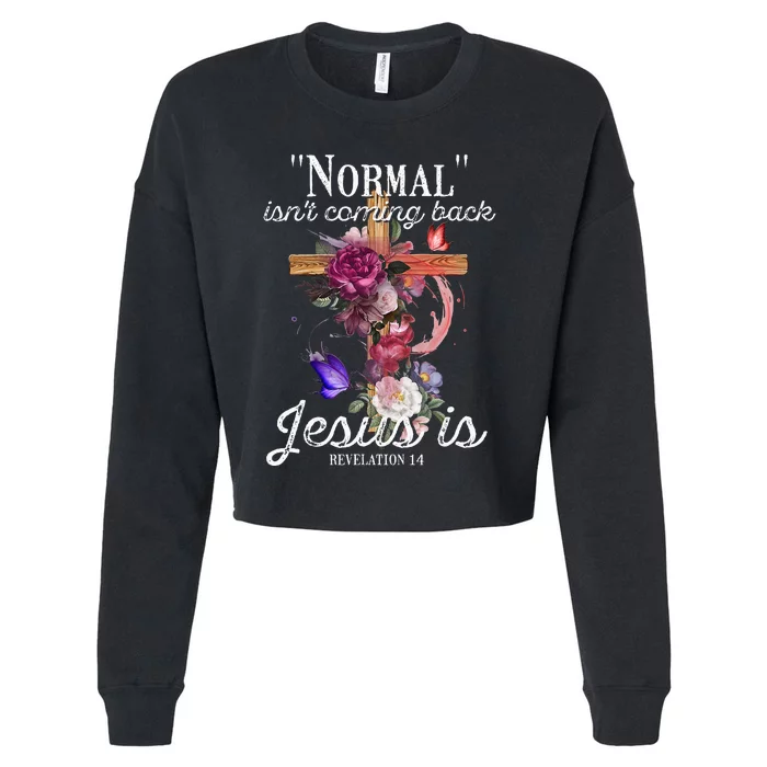 Normal Isnt Coming Back But Jesus Is Revelation 14 Costume Cropped Pullover Crew