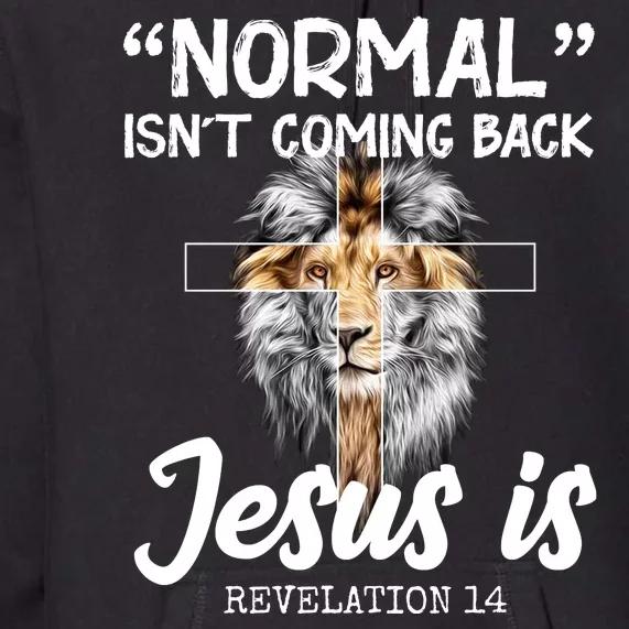 Normal Isn't Coming Back Jesus Is Revelations 14 Premium Hoodie