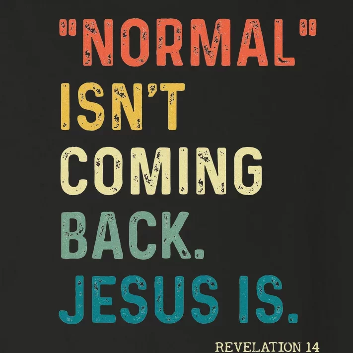 Normal Isnt Coming Back But Jesus Is Revelation 14 Costume Toddler Long Sleeve Shirt