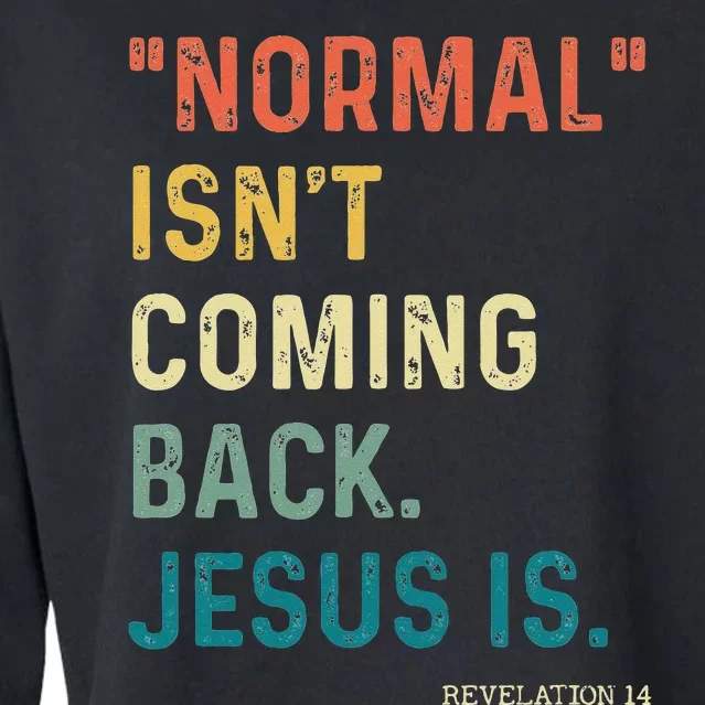 Normal Isnt Coming Back But Jesus Is Revelation 14 Costume Cropped Pullover Crew