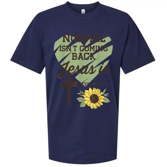 Normal Isnt Coming Back Jesus Is Christian Sueded Cloud Jersey T-Shirt