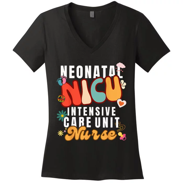 Neonatal Intensive Care Unit NICU Nurse for NICU Nurse Squad Women's V-Neck T-Shirt