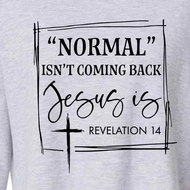 Normal Isn't Coming Back Jesus Is Bible Christian Religious Meaningful Gift Cropped Pullover Crew