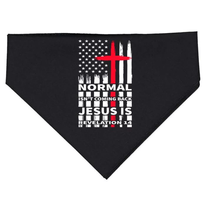 Norman Isnt Coming Back Jesus Is Revelation 14 Christ Christianity USA-Made Doggie Bandana