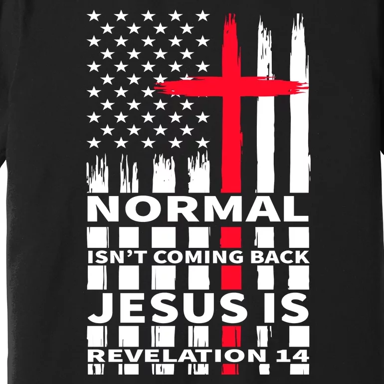 Norman Isnt Coming Back Jesus Is Revelation 14 Christ Christianity Premium T-Shirt