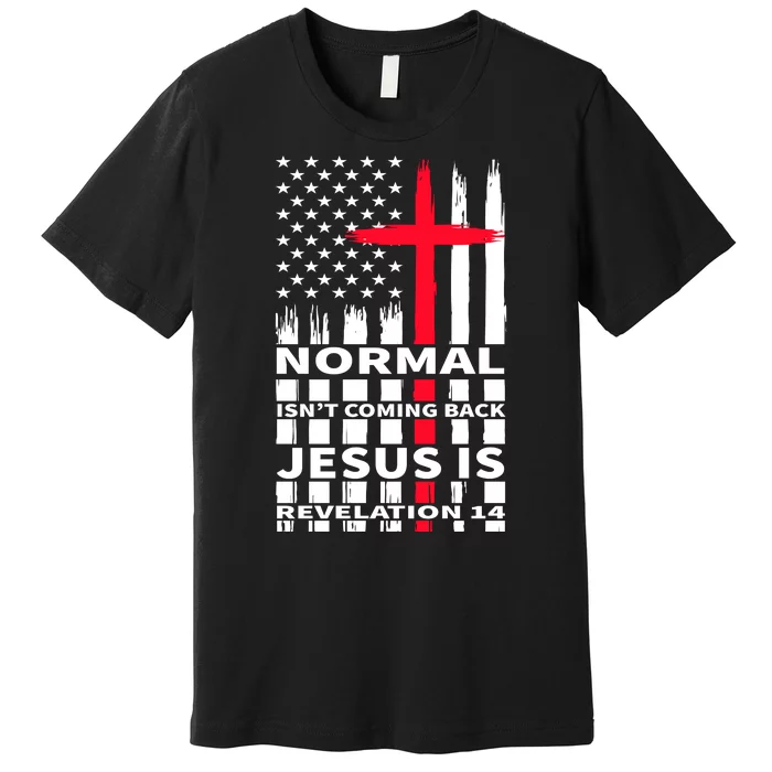 Norman Isnt Coming Back Jesus Is Revelation 14 Christ Christianity Premium T-Shirt