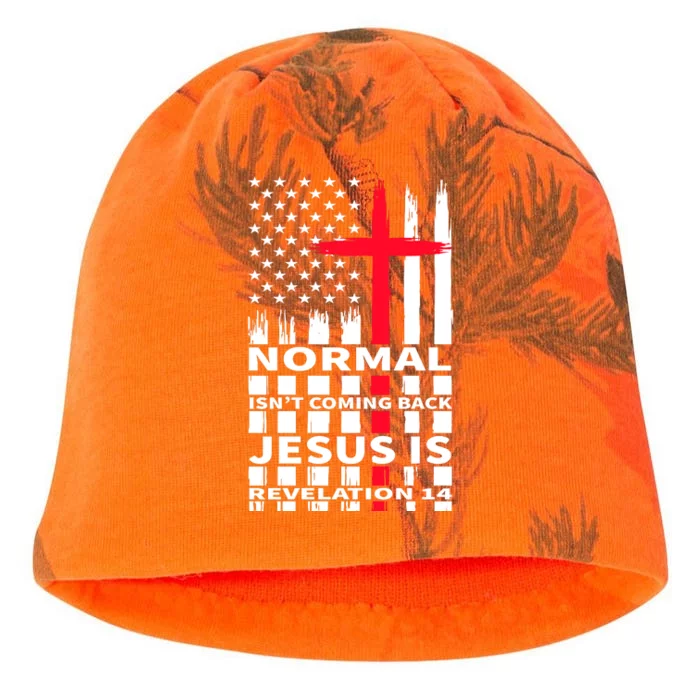 Norman Isnt Coming Back Jesus Is Revelation 14 Christ Christianity Kati - Camo Knit Beanie