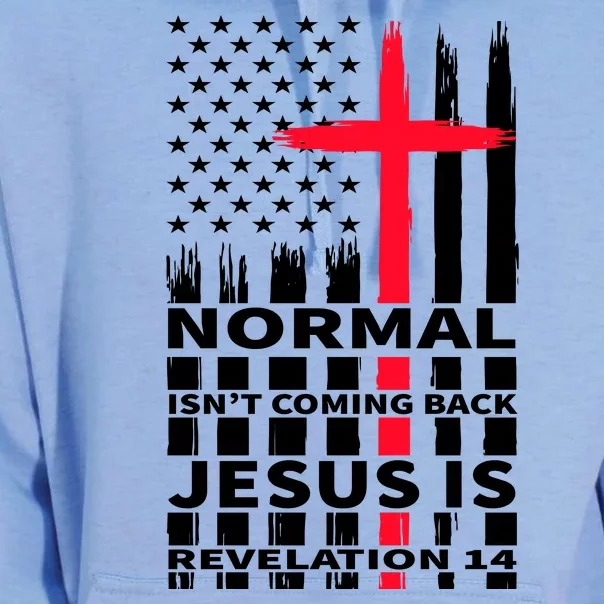 Norman Isnt Coming Back Jesus Is Revelation 14 Christ Christianity Unisex Surf Hoodie