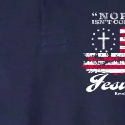 Normal Isn't Coming Back But Jesus Is Revelation 14 American Flag Softstyle Adult Sport Polo