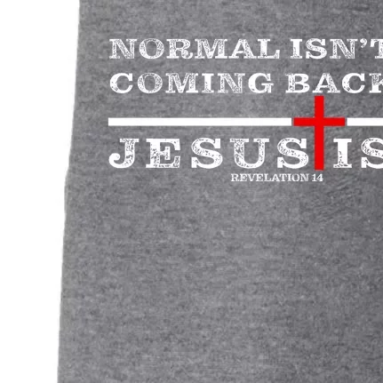 Normal Isn't Coming Back But Jesus Is Revelation 14 Doggie 3-End Fleece Hoodie