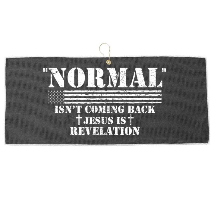 Norman Isnt Coming Back Jesus Is Revelation Christ Christianity Large Microfiber Waffle Golf Towel