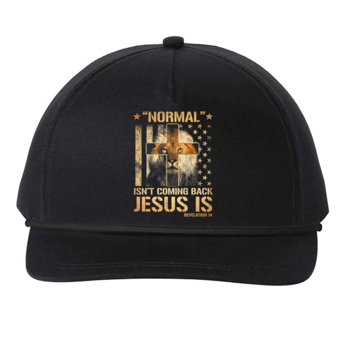 Normal Isn't Coming Back Jesus Is Revelation 14 Snapback Five-Panel Rope Hat