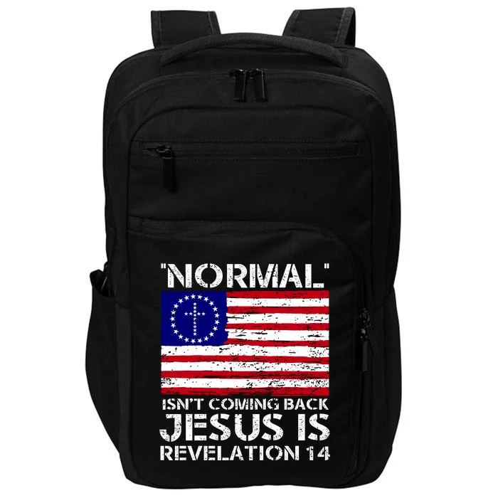 Norman Isnt Coming Back Jesus Is Revelation USA Flag Christianity Impact Tech Backpack