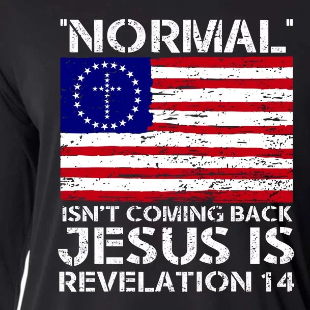 Norman Isnt Coming Back Jesus Is Revelation USA Flag Christianity Cooling Performance Long Sleeve Crew