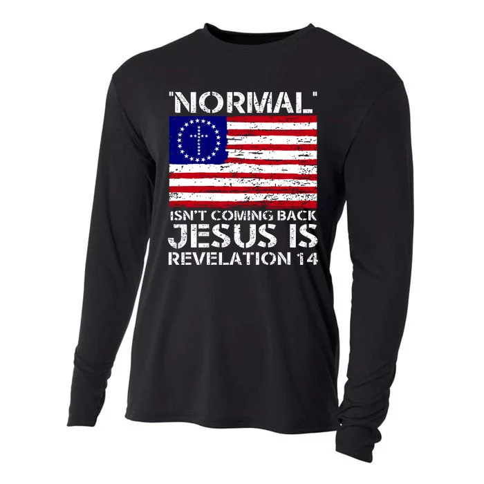 Norman Isnt Coming Back Jesus Is Revelation USA Flag Christianity Cooling Performance Long Sleeve Crew