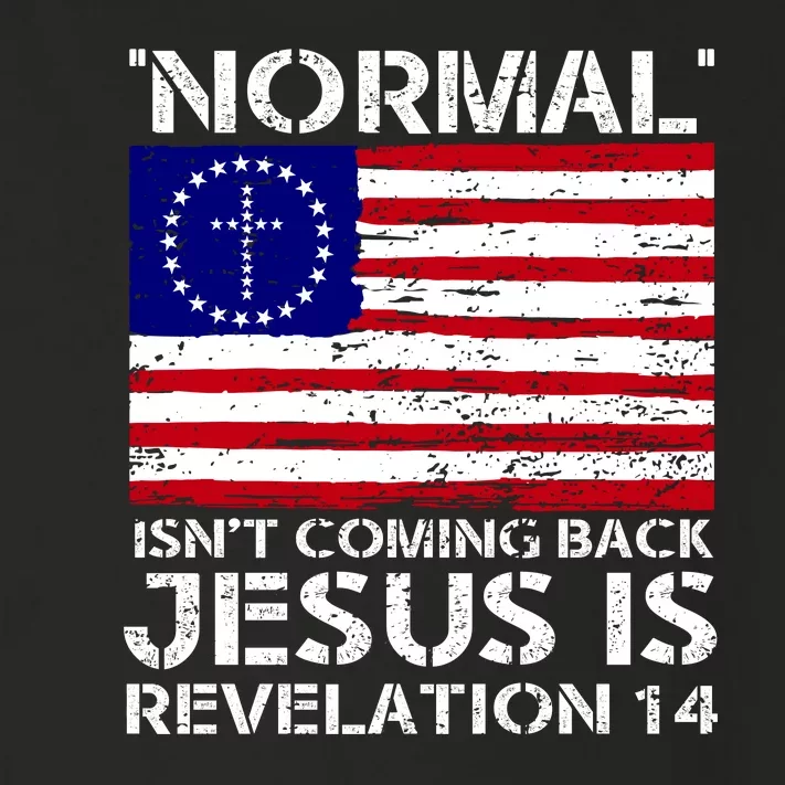 Norman Isnt Coming Back Jesus Is Revelation USA Flag Christianity Toddler Long Sleeve Shirt