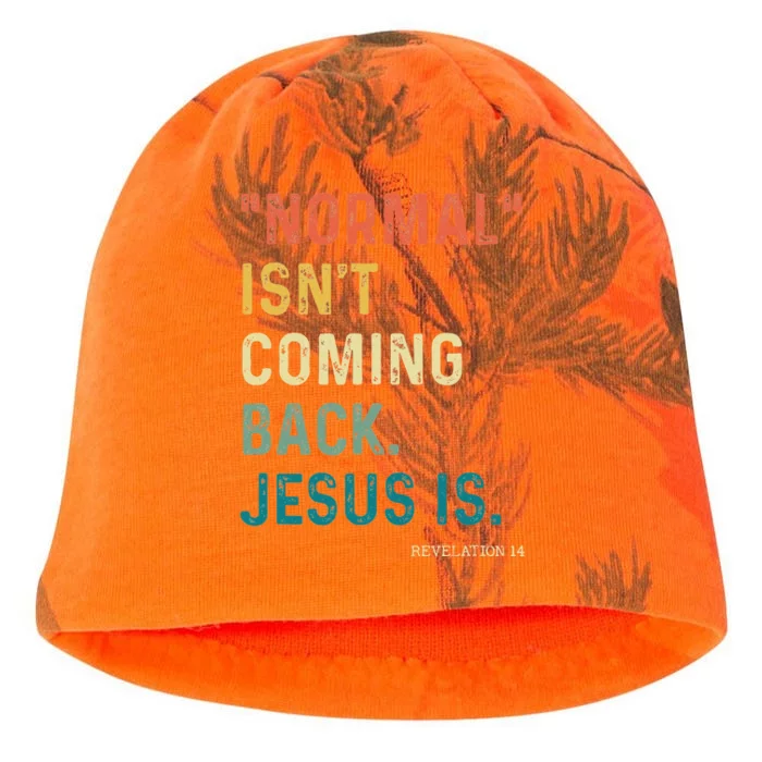 Normal Isnt Coming Back But Jesus Is Revelation 14 Costume Kati - Camo Knit Beanie