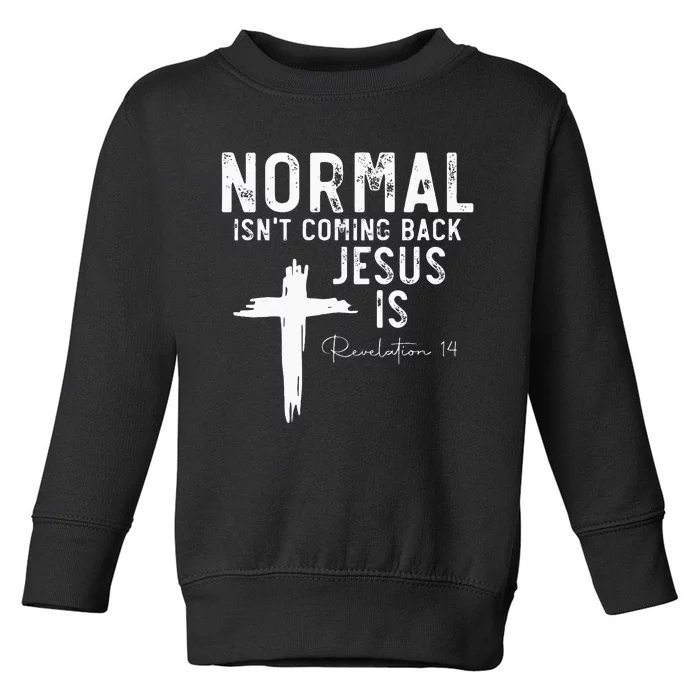 Normal Isnt Coming Back But Jesus Is Revelation 14 Toddler Sweatshirt