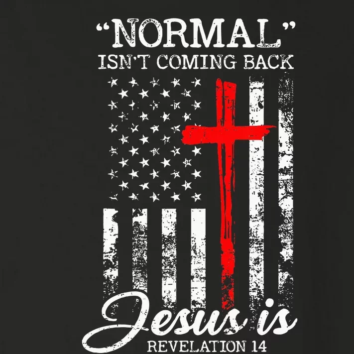 Normal Isnt Coming Back But Jesus Is Revelation 14 USA Flag Toddler Long Sleeve Shirt