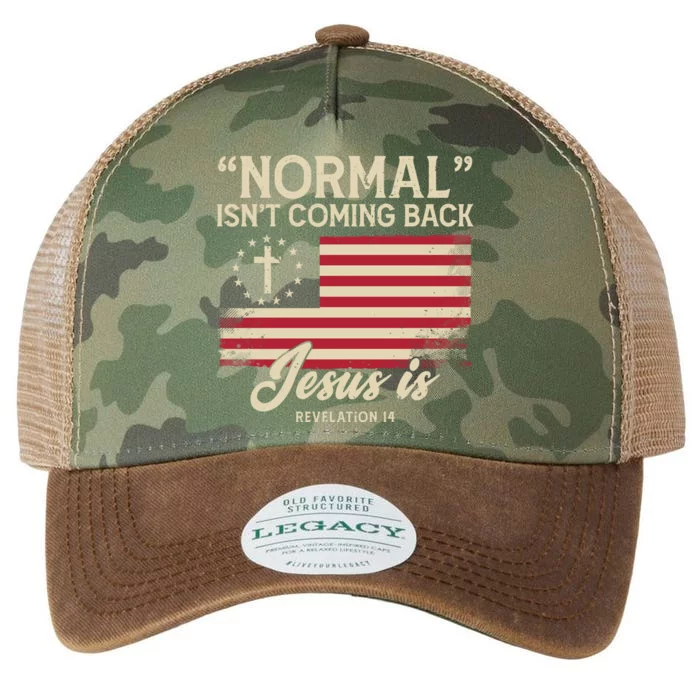 Normal Isnt Coming Back Jesus Is Christian Legacy Tie Dye Trucker Hat