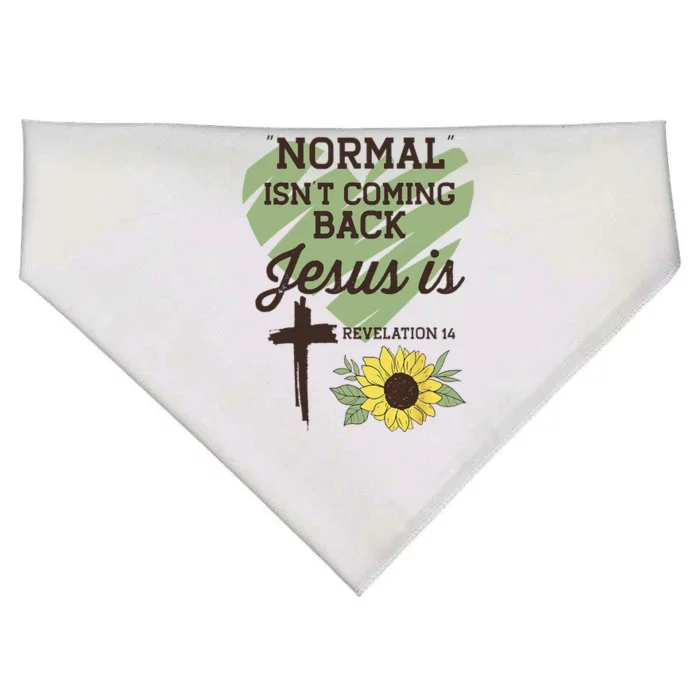 Normal Isnt Coming Back Jesus Is Christian Gift USA-Made Doggie Bandana