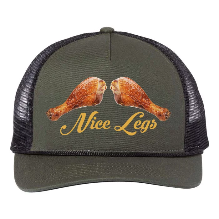 Nice Legs Funny Thanksgiving Turkey Retro Rope Trucker Hat Cap