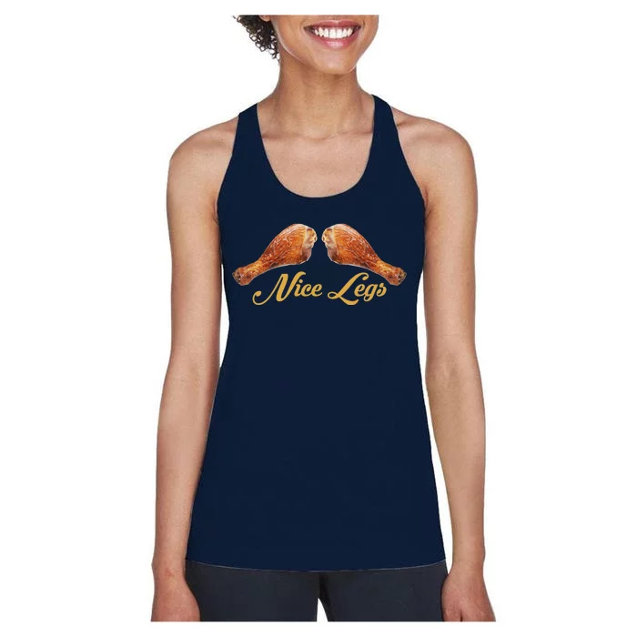 Nice Legs Funny Thanksgiving Turkey Women's Racerback Tank