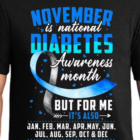 November Is Diabetes Awareness Month Blue And Gray Ribbon Pajama Set