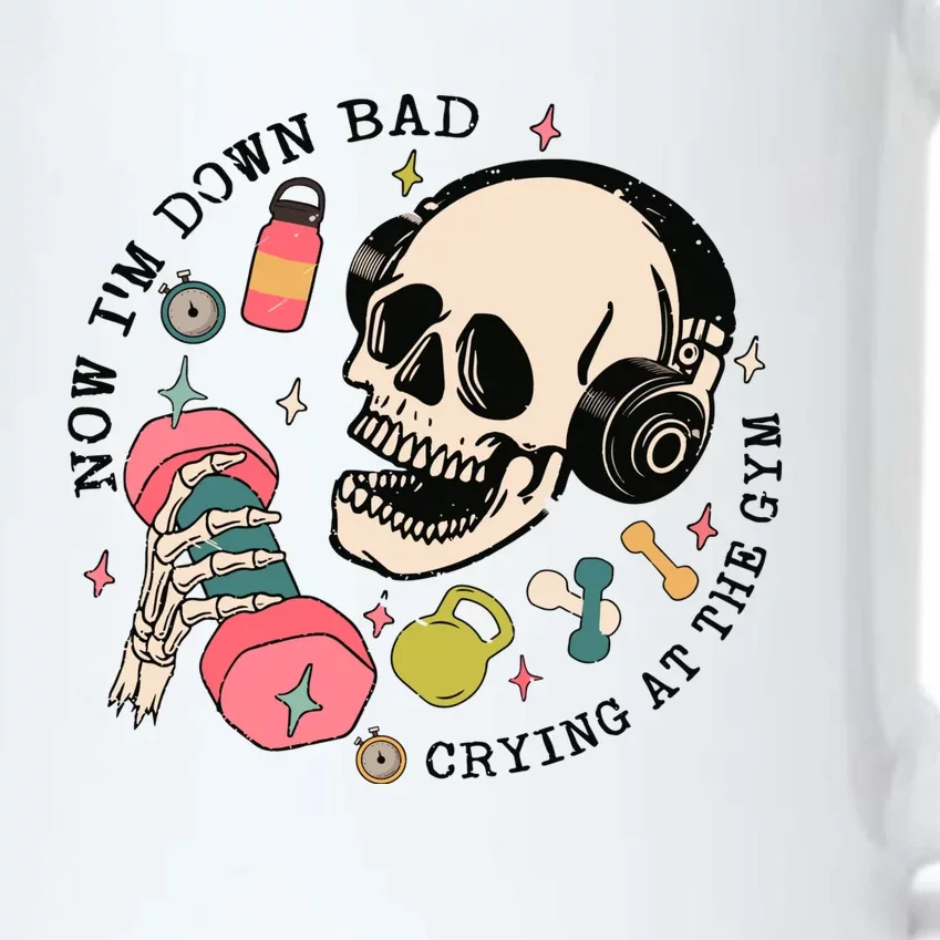 Now Im Down Bad Funny Skeleton Workout Gymer Black Color Changing Mug