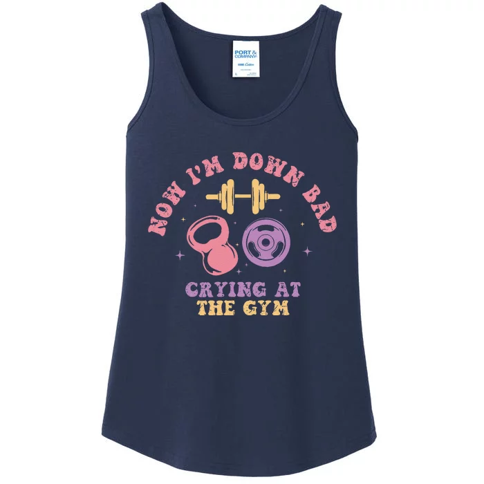 Now IM Down Bad Crying At The Gym Ladies Essential Tank