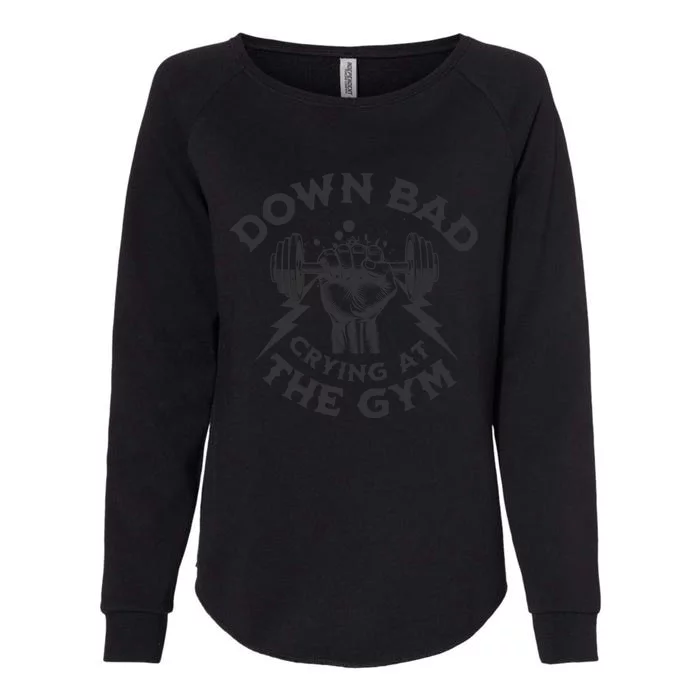 Now Im Down Bad Crying At The Gym Lyrics Ttpd Womens California Wash Sweatshirt