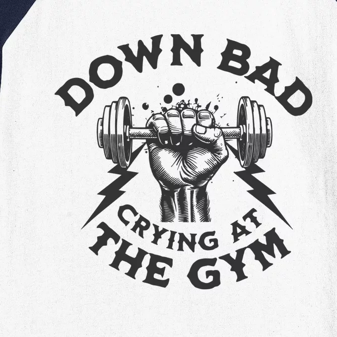 Now Im Down Bad Crying At The Gym Lyrics Ttpd Baseball Sleeve Shirt