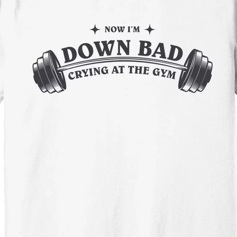 Now Im Down Bad Crying At The Gym Ttpd Album Premium T-Shirt