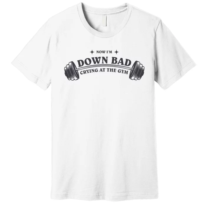 Now Im Down Bad Crying At The Gym Ttpd Album Premium T-Shirt