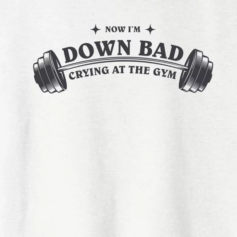 Now Im Down Bad Crying At The Gym Ttpd Album Women's Crop Top Tee