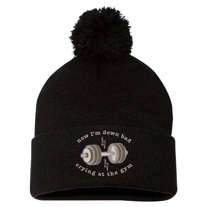 Now IM Down Bad Crying At The Gym Pom Pom 12in Knit Beanie