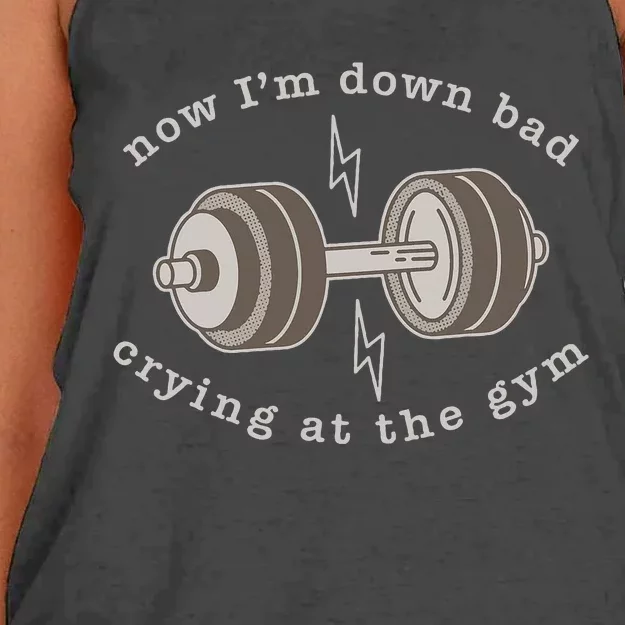 Now IM Down Bad Crying At The Gym Women's Knotted Racerback Tank