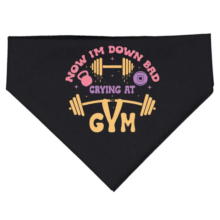 Now IM Down Bad Crying At The Gym USA-Made Doggie Bandana