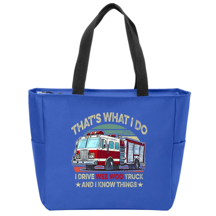 Nn I Drive Wee Woo Truck Firefighter Costume Fire Cute Gift Zip Tote Bag