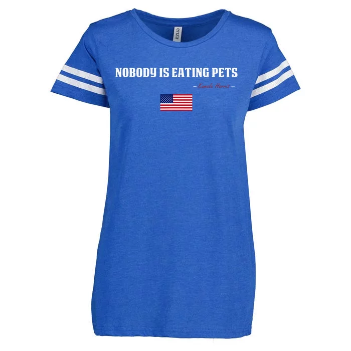 Nobody Is Eating Pets Kamala Harris Quote Debate 2024 Enza Ladies Jersey Football T-Shirt