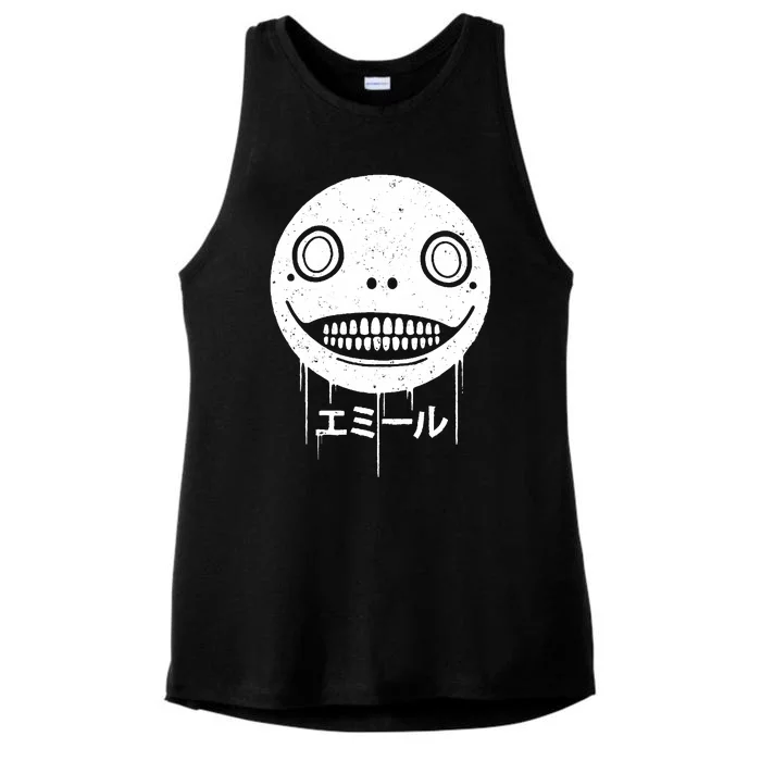 Nier Creepy Face Ladies Tri-Blend Wicking Tank