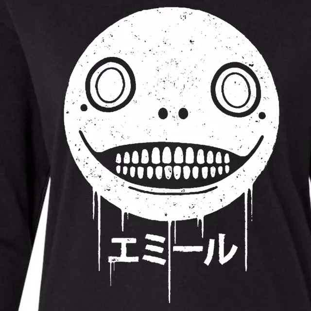 Nier Creepy Face Womens Cotton Relaxed Long Sleeve T-Shirt