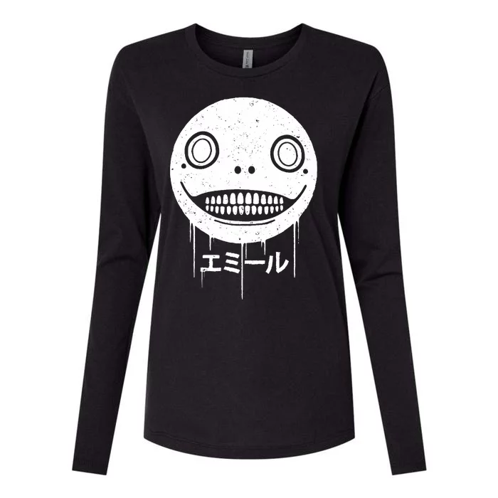 Nier Creepy Face Womens Cotton Relaxed Long Sleeve T-Shirt