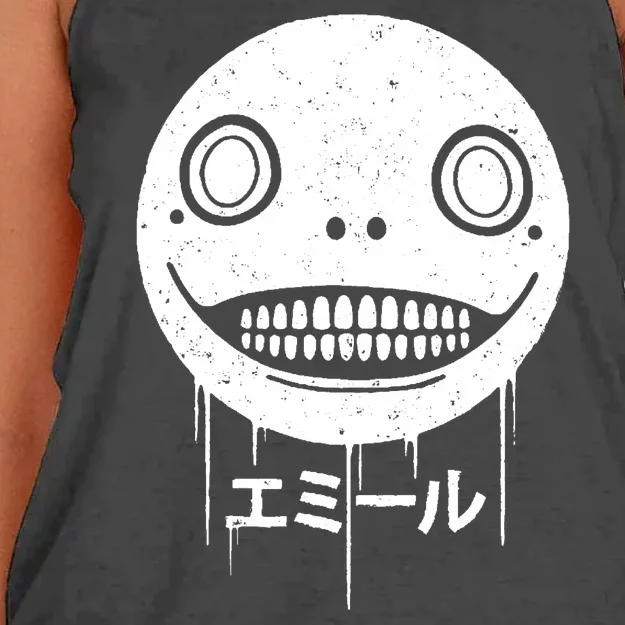 Nier Creepy Face Women's Knotted Racerback Tank