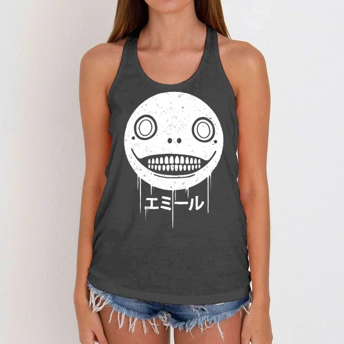 Nier Creepy Face Women's Knotted Racerback Tank