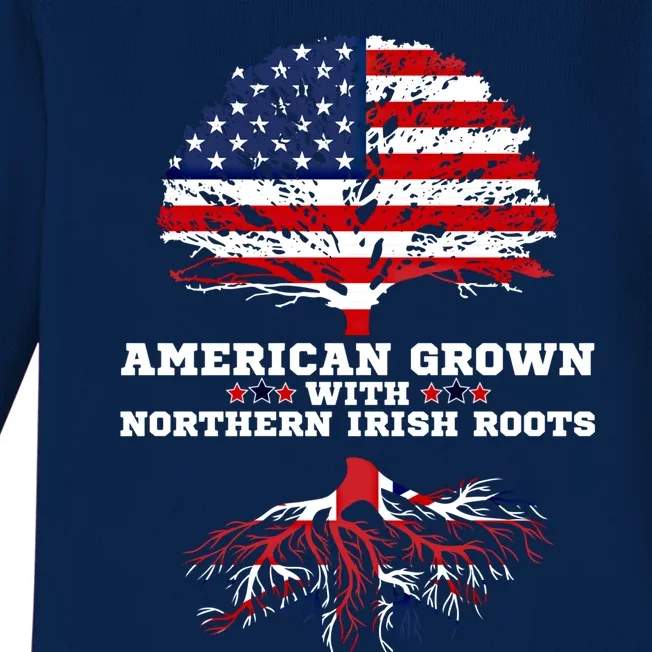 Northern Ireland Gift American Grown Northern Irish Roots Gift Baby Long Sleeve Bodysuit