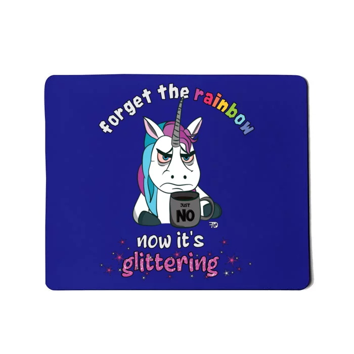 Now Its Glittering Funny Fierce Unicorn With Mug Gift Mousepad