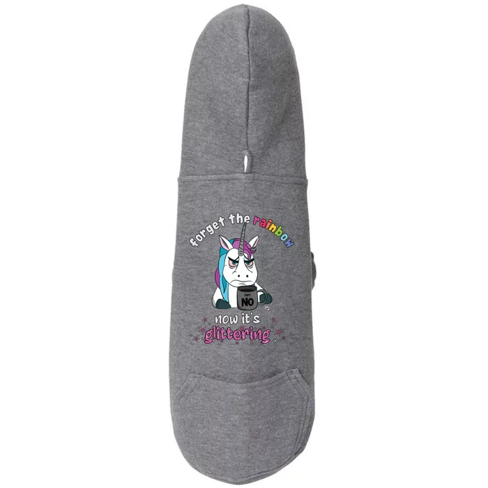 Now Its Glittering Funny Fierce Unicorn With Mug Gift Doggie 3-End Fleece Hoodie