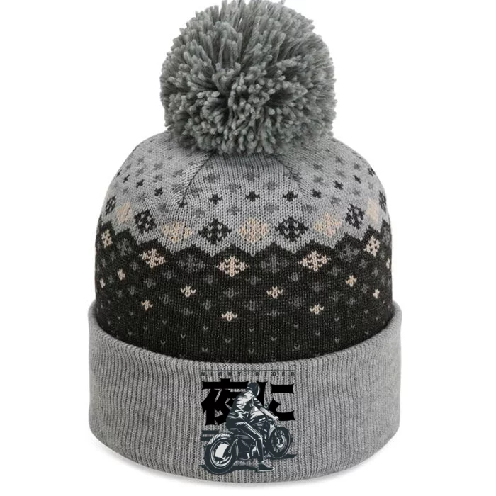 Night Rider Japanese Biker The Baniff Cuffed Pom Beanie